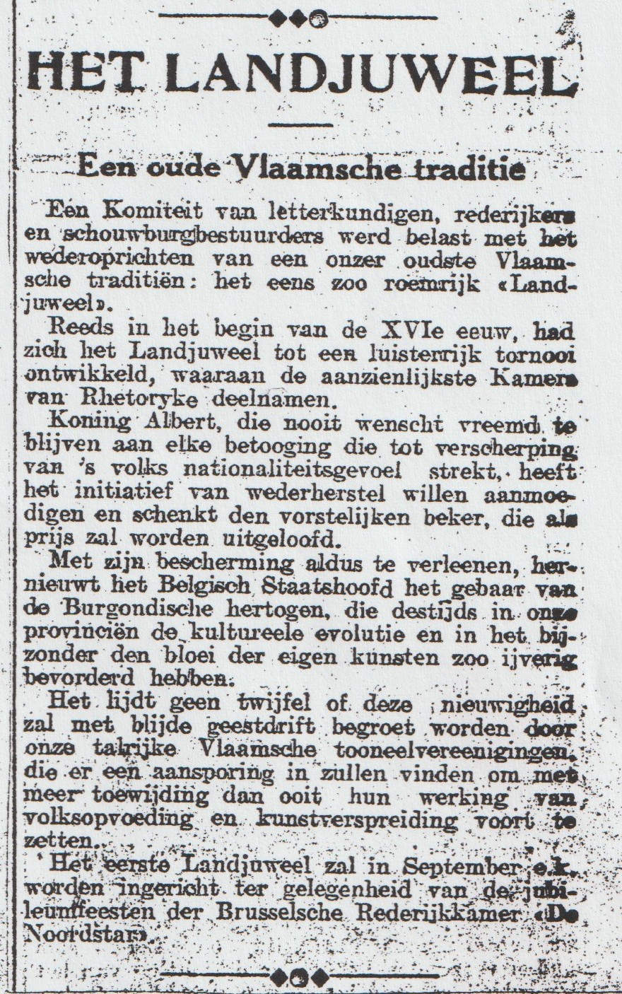 krantenartikel het landjuweel